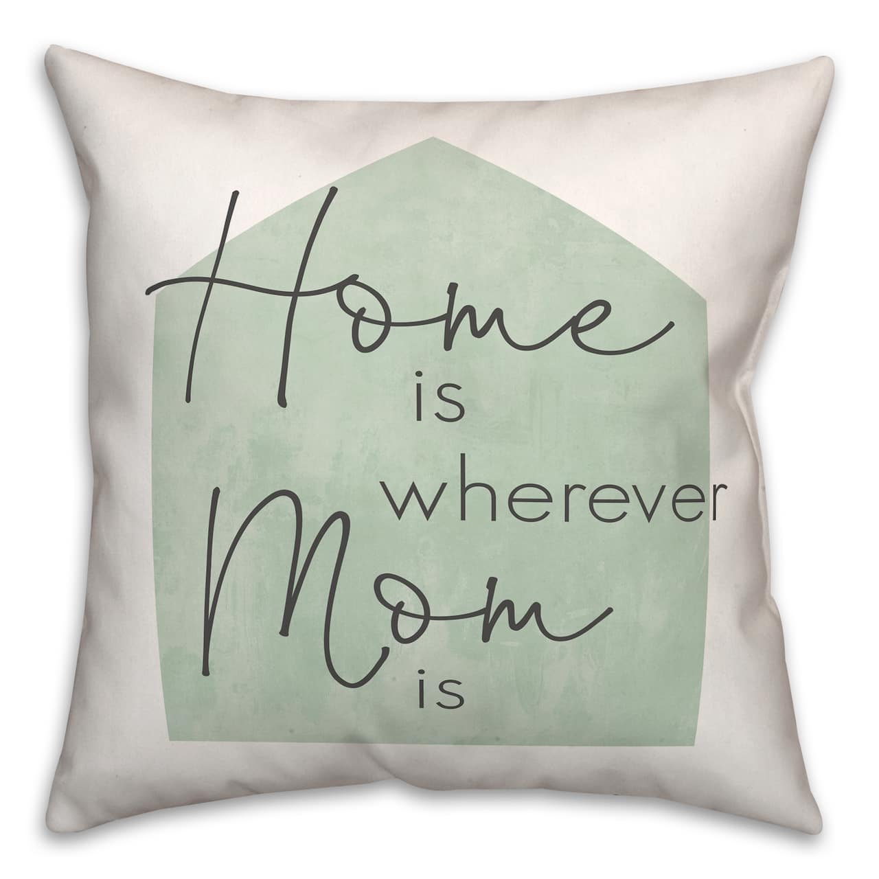 Home is Wherever Mom Is Sage Throw Pillow